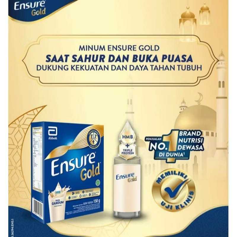 

PALING LARIIIIISSSSS!!Ensure Gold HMB Vanila 150 g - Nutrisi Dewasa Rendah Laktosa.