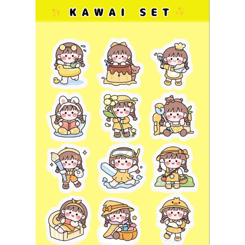 

(BISA CUSTOM) STIKER KAWAI SET LUCU AESTHETIC | BISA CUSTOM BEBAS CUSTOM