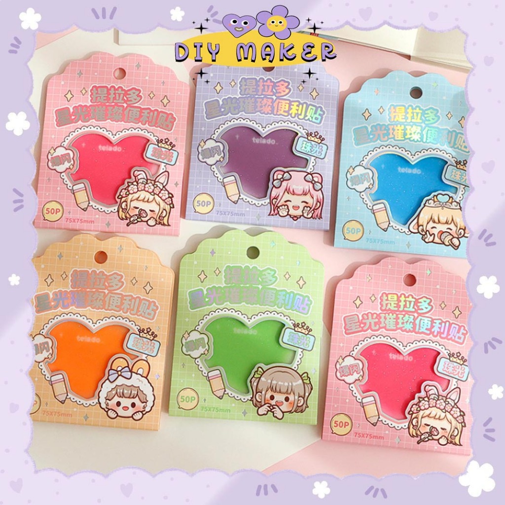 

DM Sticky Notes Transparan Motif Love Memo Notepad Warna Warni Aesthetic Catatan Mini Note TLD158
