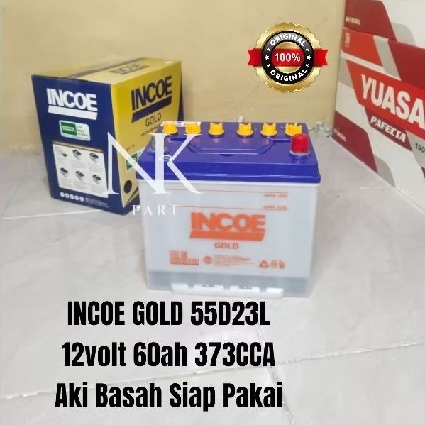 Aki Mobil Toyota Fortuner Bensin, Innova Bensin Incoe Gold 55D23L 60Ah