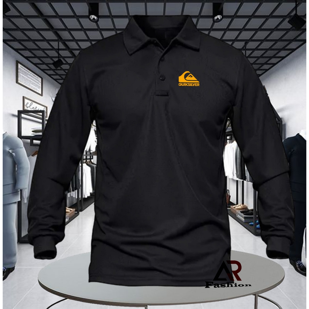 POLO Shirt KAOS POLO LENGAN PANJANG PRIA/WANITA POLO QUIKSILVER GOLD