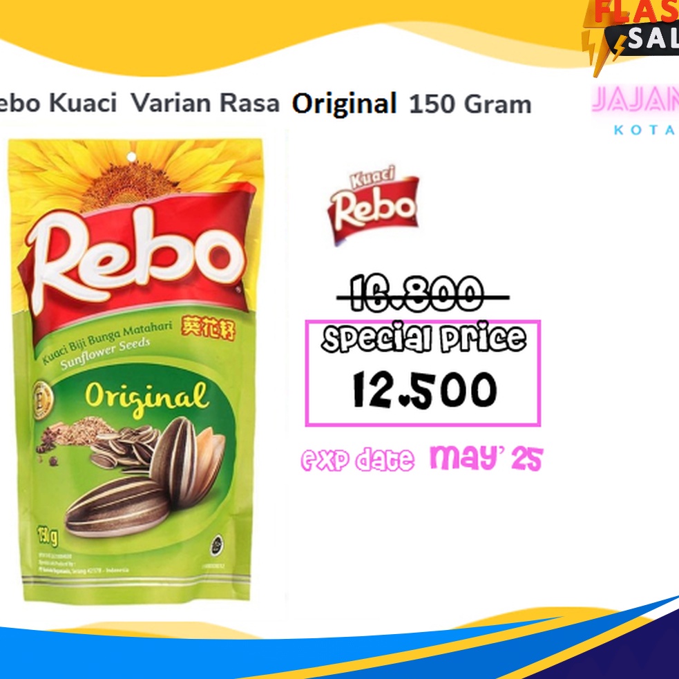 

DISKON LUAR BIASA Kuaci Rebo Rasa Original 15 14 gram