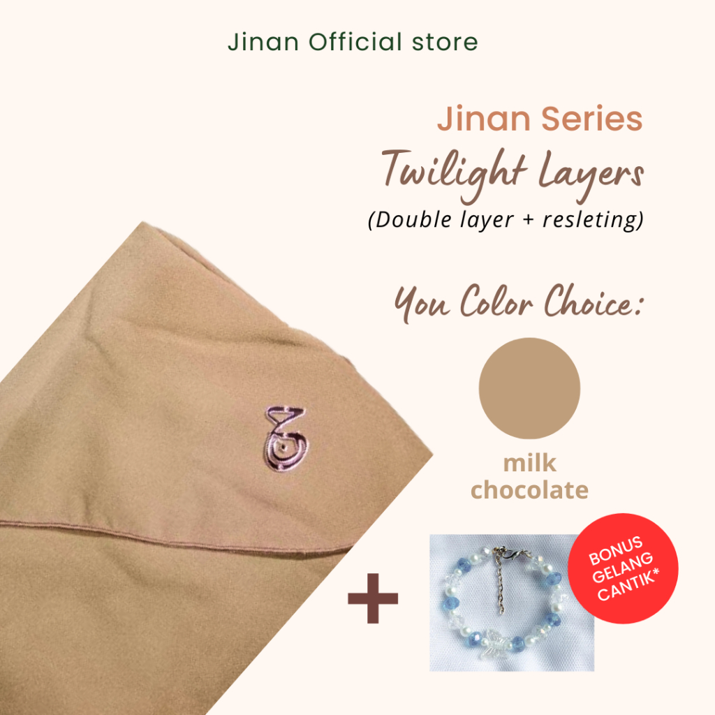 JINAN Khimar Resleting Double Layer + Cadar Khimar Resleting Warna Coksu Khimar Zipper Hijab Syari