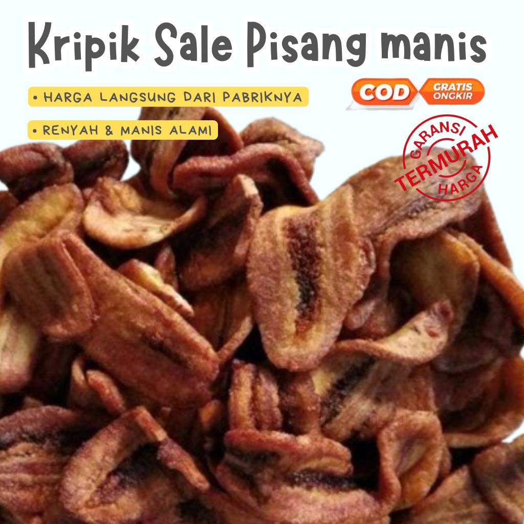 

1 Kg | Grosir Kripik Sale Pisang Kering Kriuk Renyah Manis murah Harga Langsung Pabrik