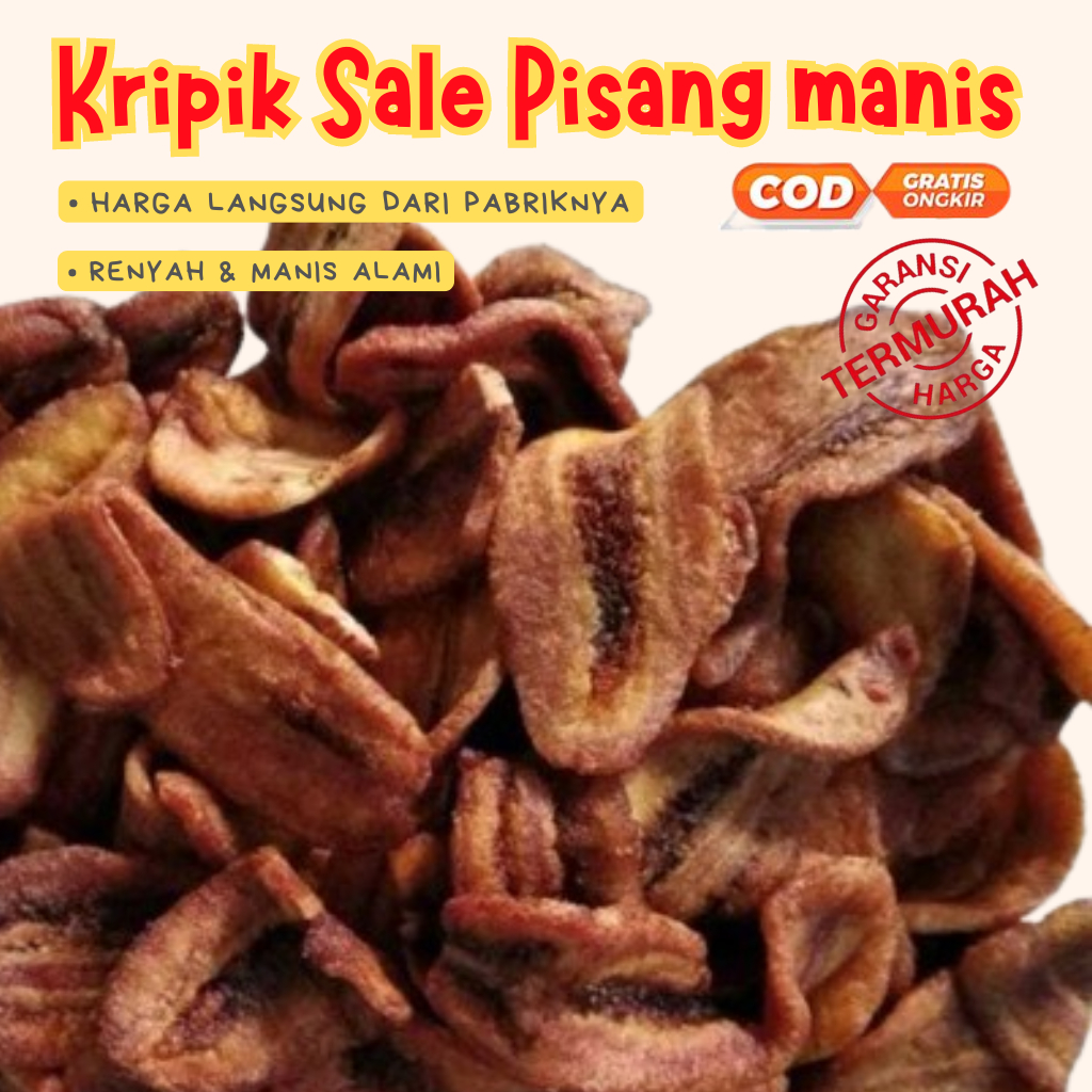 

1Kg | Keripik Sale Pisang Kering manis Kriuk Renyah Asli Cilacap murah