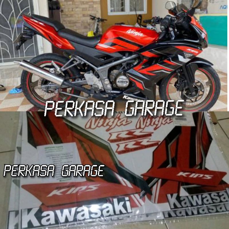 stiker striping NINJA RR NEW LIMITED EDITION tahun 2015 warna orange / merah ferari
