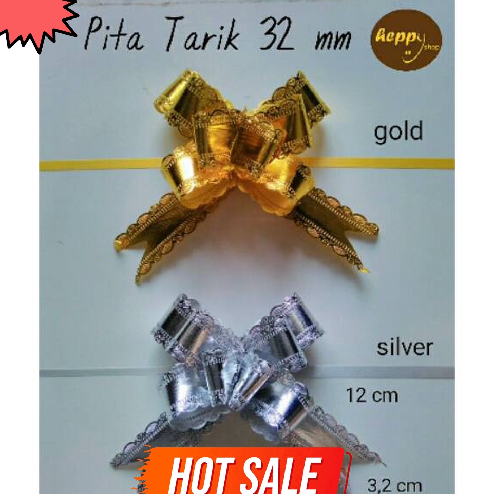

SERBA BARU Per 1 pcs Pita Tarik Gold Silver 32 mm Pita Serut