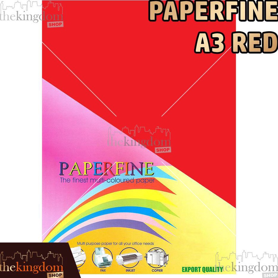 

hu Best Seller Paperfine Kertas HVS Warna A3 Red Merah Isi 1 Lembar E87