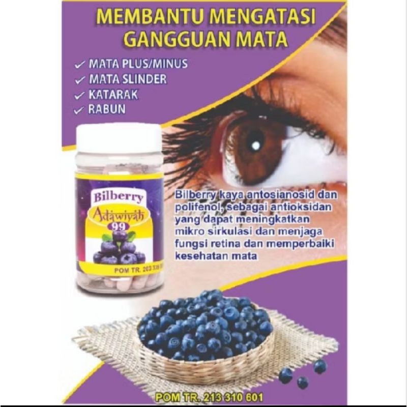 KAPSUL BILBERRY ADAWIYAH 99 OBAT MATA ORIGINAL 100%