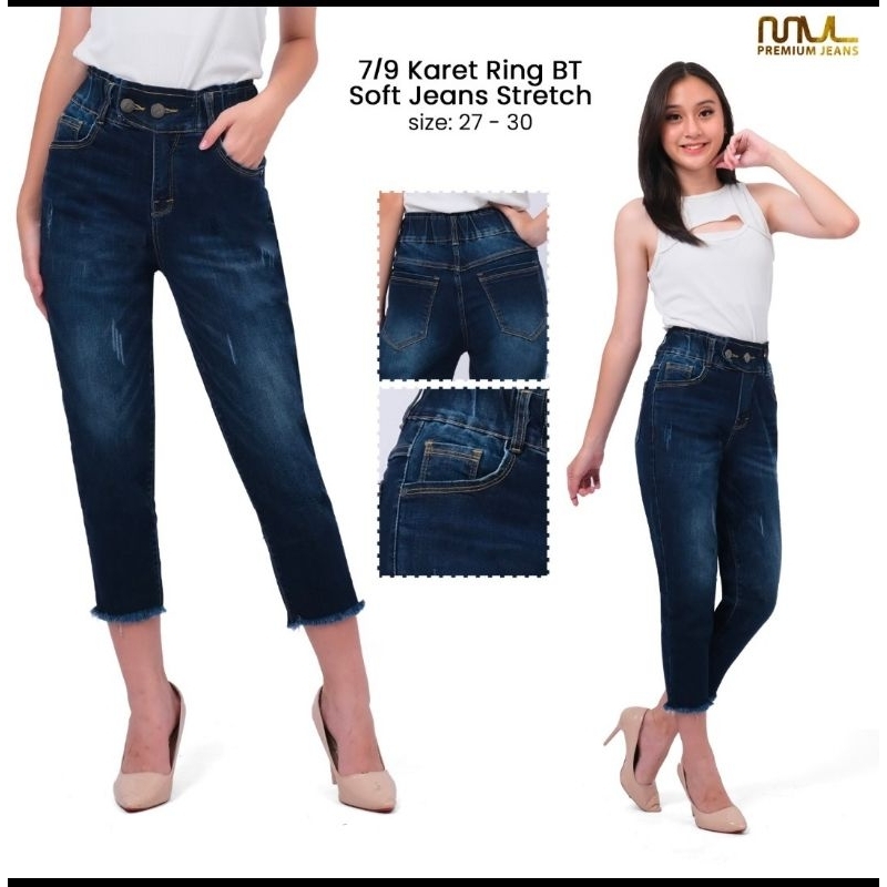 mvl celana wanita jeans bahan ring melar
