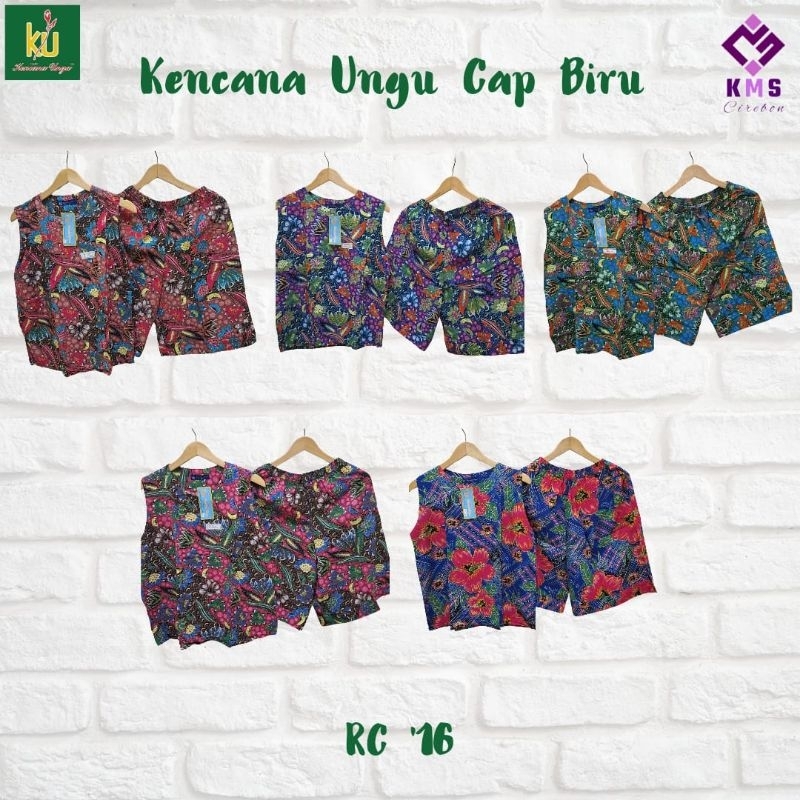 Setelan RC'16 Batik Kencana Ungu Cap Biru