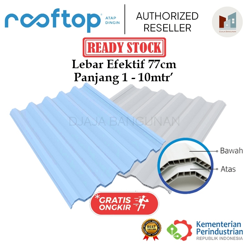 (Khusus Surabaya & Sidoarjo) Atap Rooftop Premium Harga termurah merk ROOFTOP, lebar efektif 77cm At