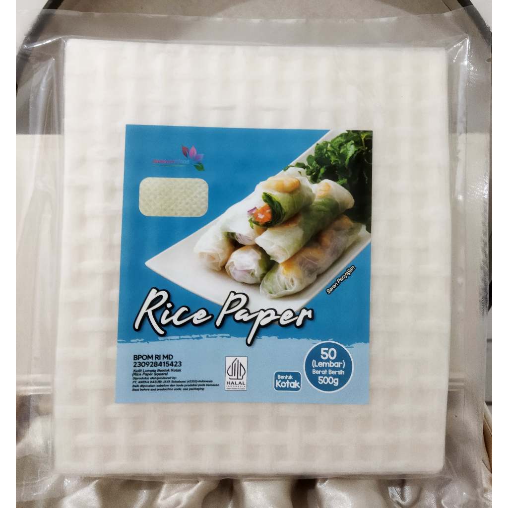 

Rice Paper Kulit Lumpia Spring Roll Vietnam Bahn Trang - Kotak - 500g - 50 lembar - Halal