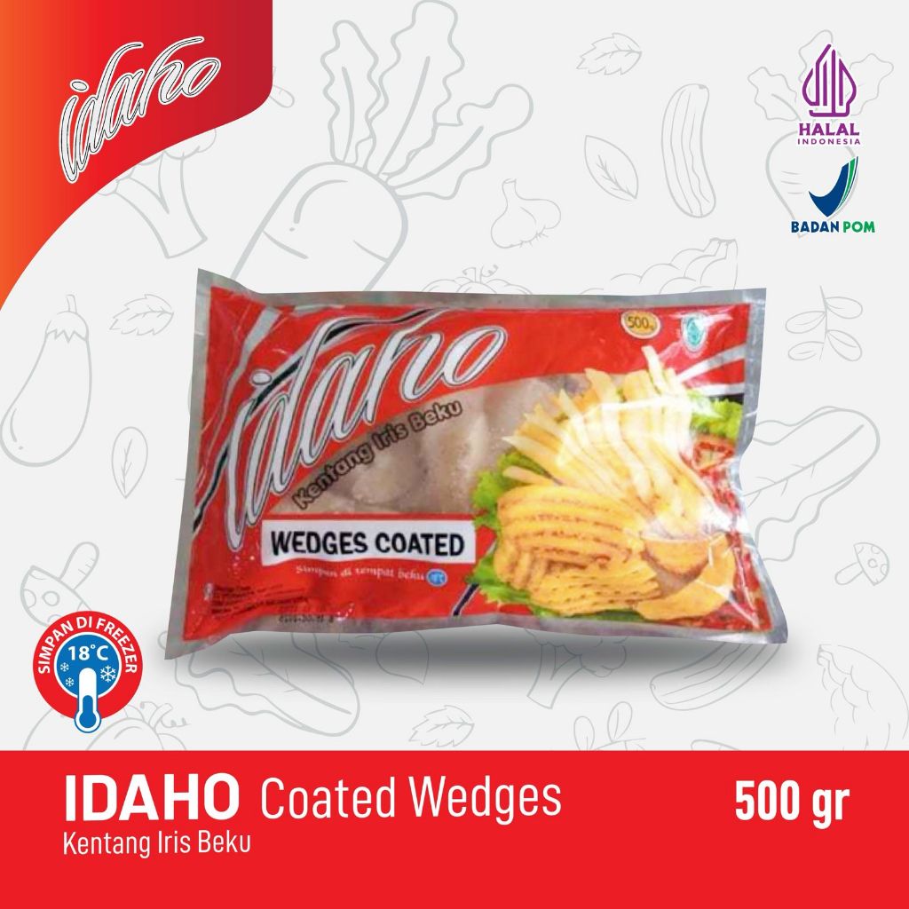 

IDAHO Coated Wedges - Kentang Iris Beku 500 Gram