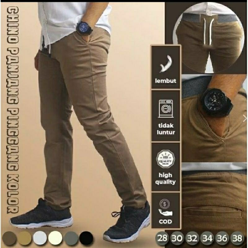 (promo).......celana dewasa kolor polos panjang chinos