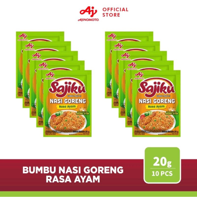 

SAJIKU NASI GORENG RENTENG / 1 Renteng 10 Pcs / Bumbu Instan / Paling murah