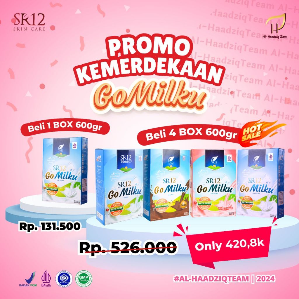 

Lebih Hemat - Paket Reseller 4 Kotak 600gr SR12 Gomilku - Susu Kambing SR12 GoMilku