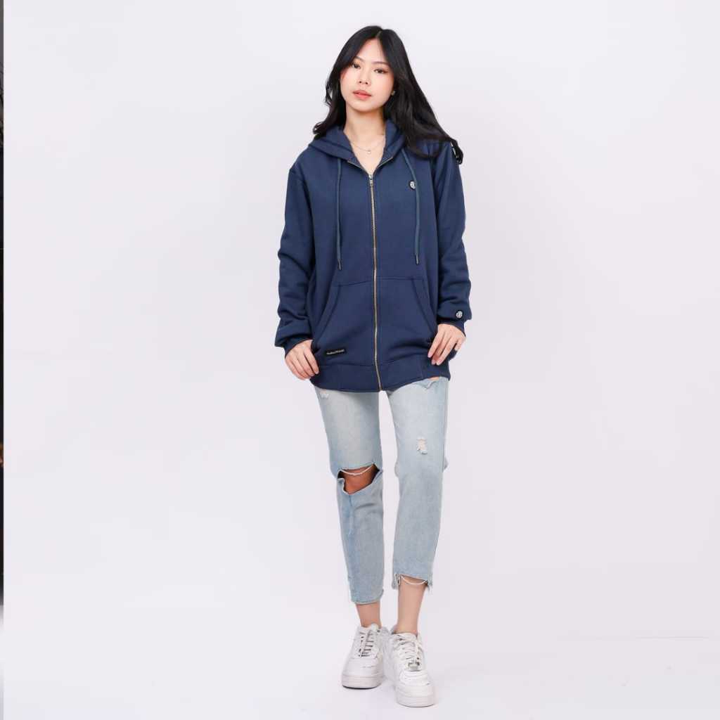 MotherWomb Project Hoodie Zipper YKK Basic Premium - Navy Hoodie Zipper Pria
