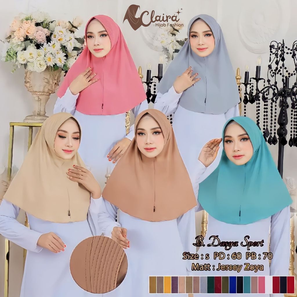 KERUDUNG INSTAN SPORT MEDIUM-DASYA SCRAF |Hijab Instan Daily| Hijab Sport & Sekolah.