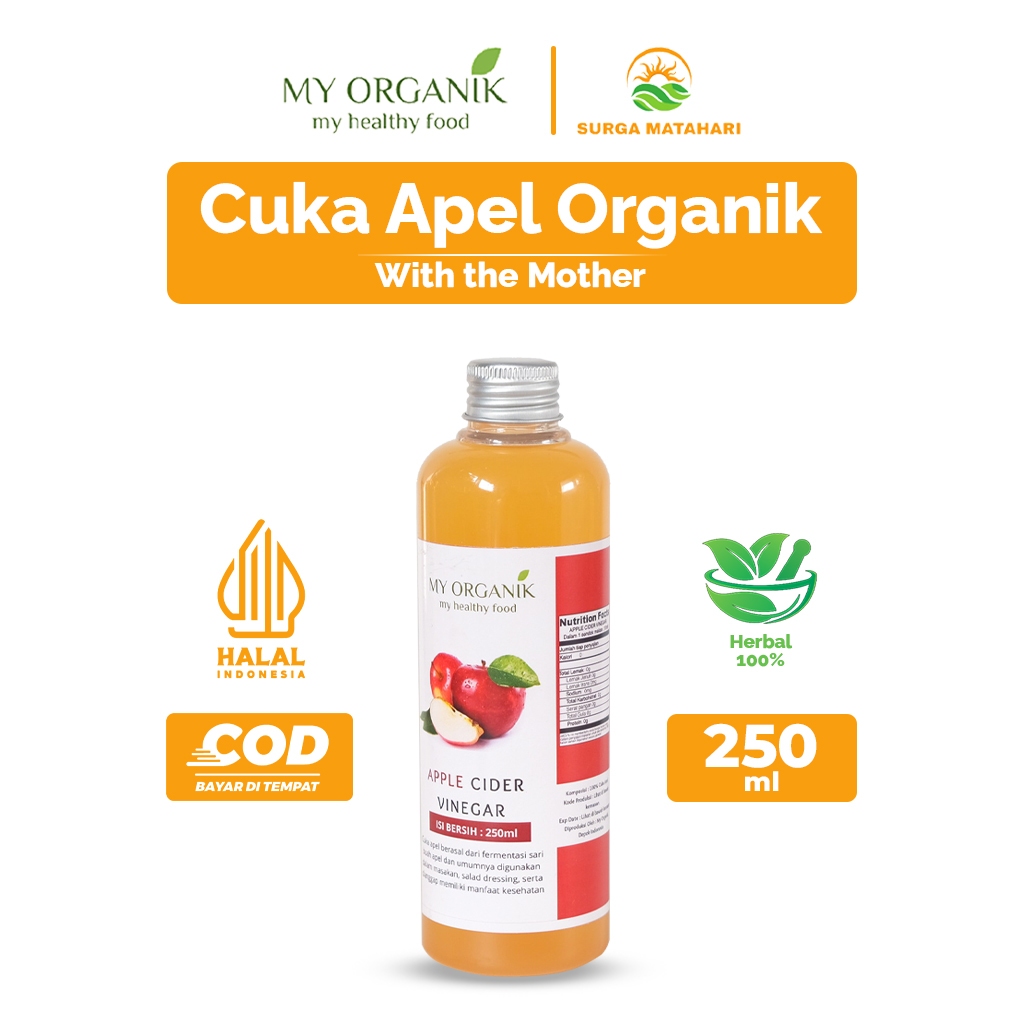 

My Organik Cuka Apel Original Organik Apple cider Vinegar With Mother Minuman Diet Premium Pure Original