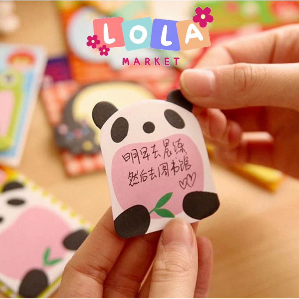 

Stiker pola hewan kartun lucu catatan tempel pesan catatan tempel / sticky notes pola hewan kartun lucu