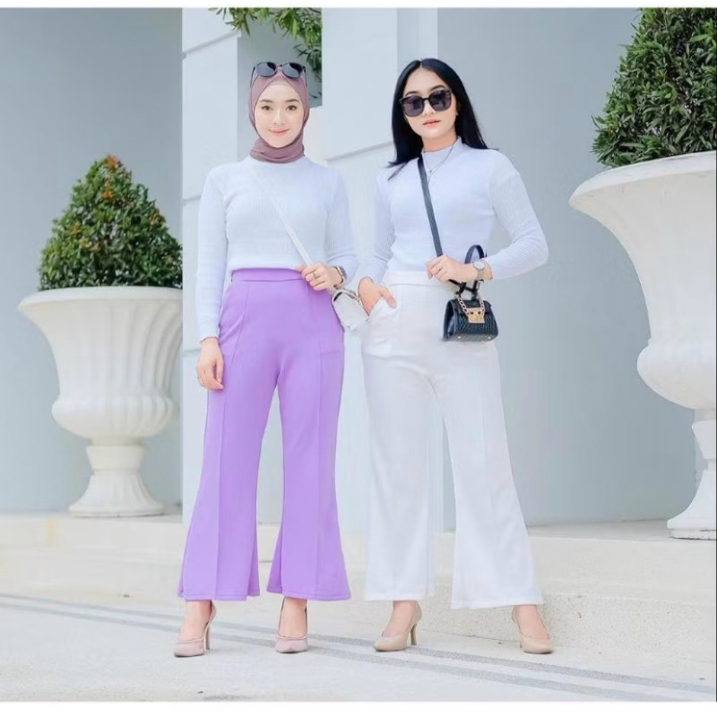 Celana kulot scuba cutbray wanita | Celana cutbray wanita bahan scuba