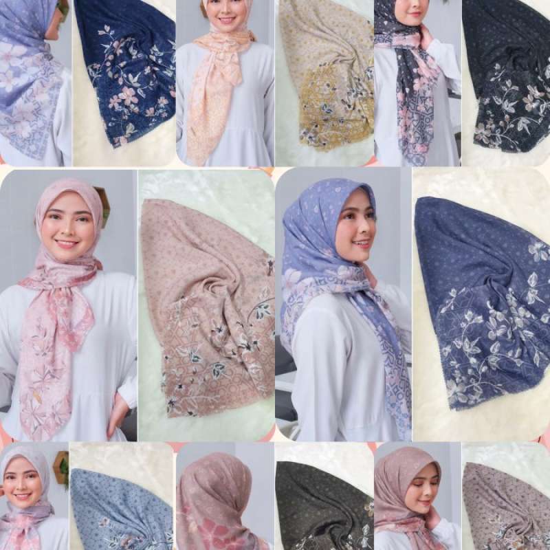 Hijab premium Kayla Scarf Motif Bahan Voal Premium Laser Cut