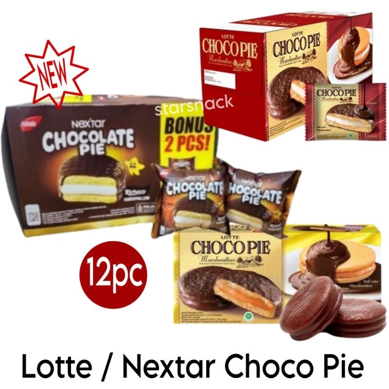 

Richeese chocopie Lotte Nextar Choco pie isi 12pc