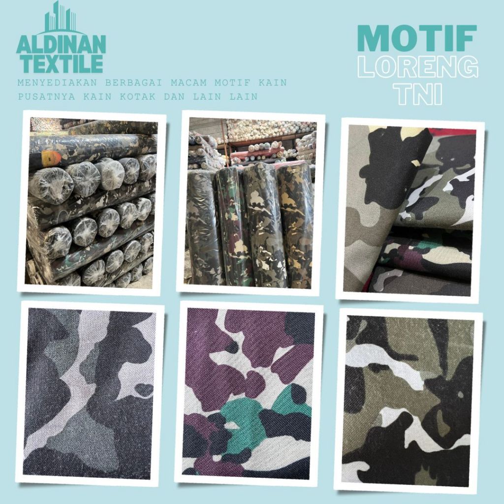 Kain Meteran Kain motif Loreng Lebar kain 150cm kain loreng per 50cm
