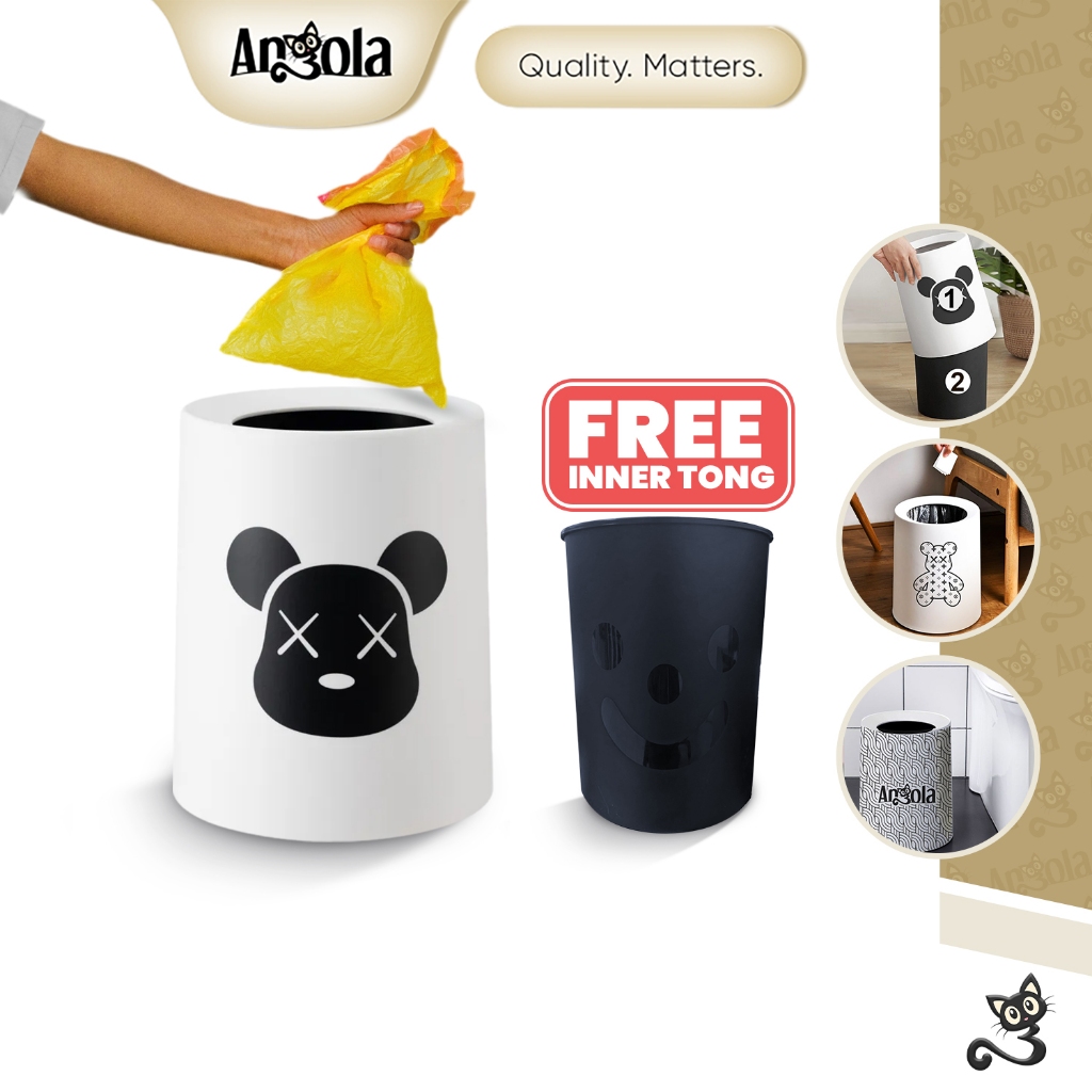 ANGOLA Tong Sampah Kartun Minimalis E101 Trash Bin / Minimalist Dust Bin
