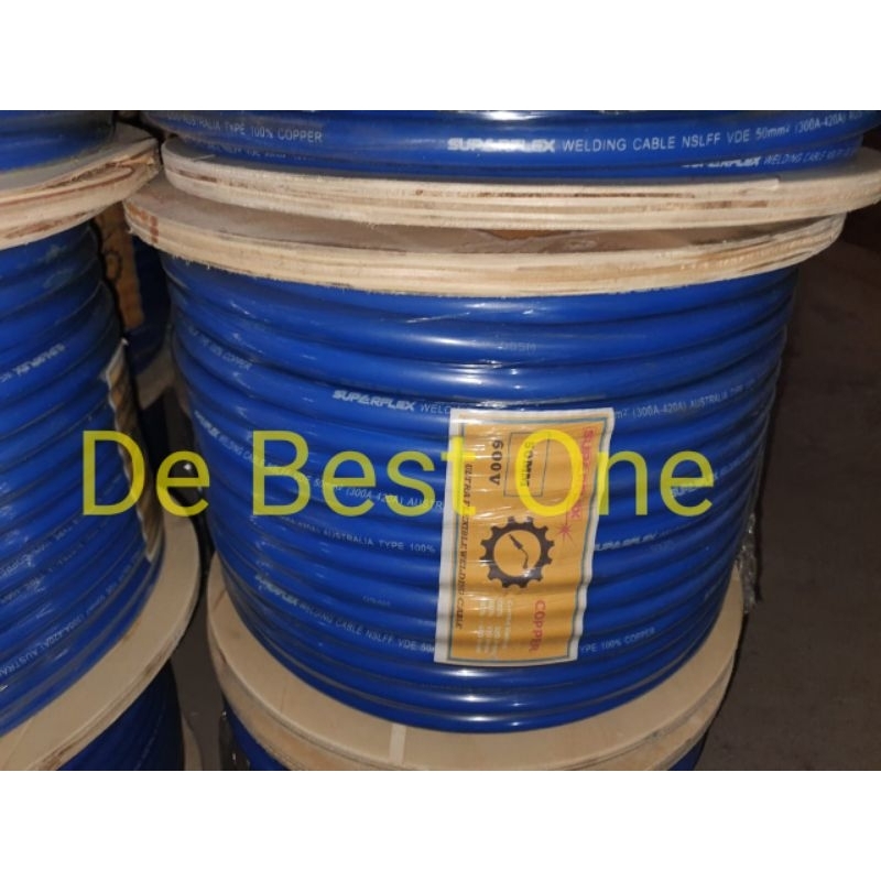 KABEL LAS 50MM FULL TEMBAGA SUPERFLEX BLUE CABLE 50M / KABEL LAS 50MM FULL TEMBAGA KABEL BIRU