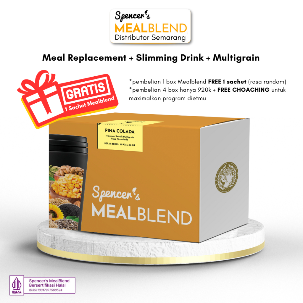 

Spencer's MealBlend Pina Colada Mocktail Box @ 15 Sachet Meal Replacement Multigrain