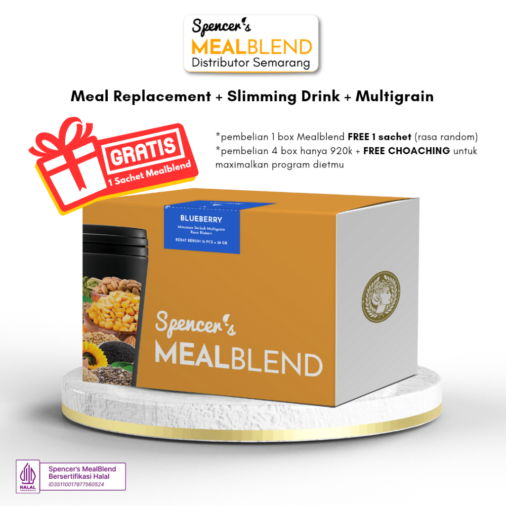 

Spencer's MealBlend Wild Blueberry Splash Box @ 15 Sachet Meal Replacement Multigrain