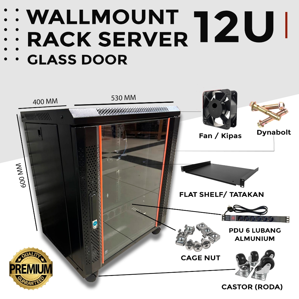 Wallmount Rack 12U murah / Rack Server 12U