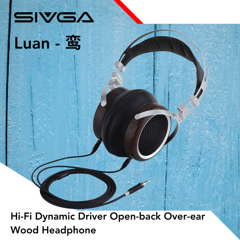 SIVGA Luan Hi-Fi Dynamic Driver Open-Back Over-Ear Headphone - Coklat, Hitam