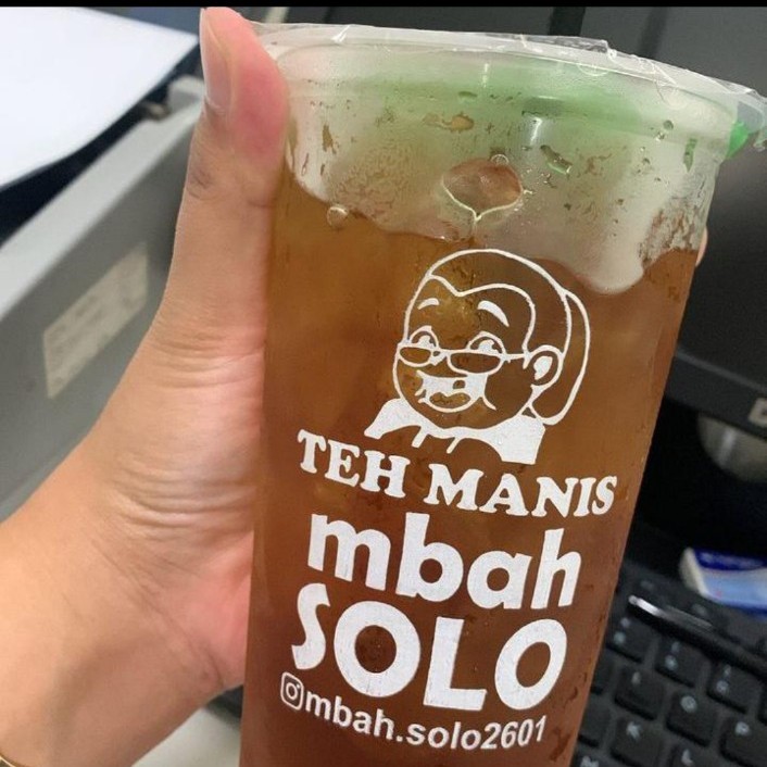 Sablon Cup Plastik 14 Oz Oval 7 gr 500 pcs Gelas Plastik Kopi Jus Es teh Tahi Thea Minuman Boba
