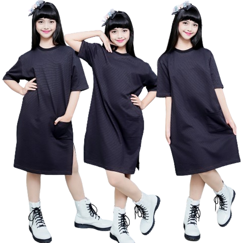 Dress Anak perempuan |Tunik anak Perempuan Katun 24s | kaos anak | atasan anak | tunik anak hitam po