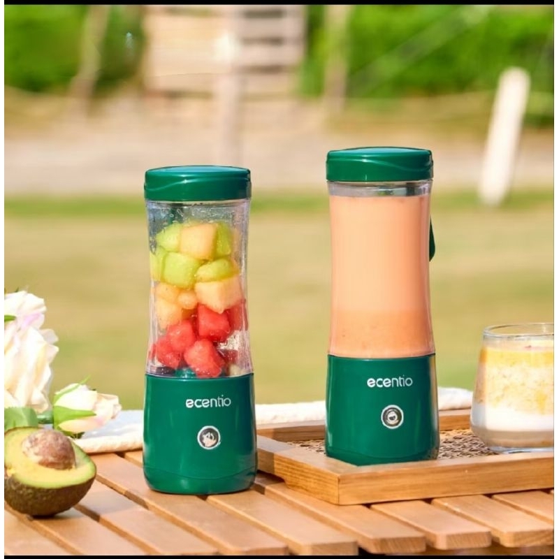 Blender mini Blender Portable USB listrik Juicer buah 6 mata pisau hijau