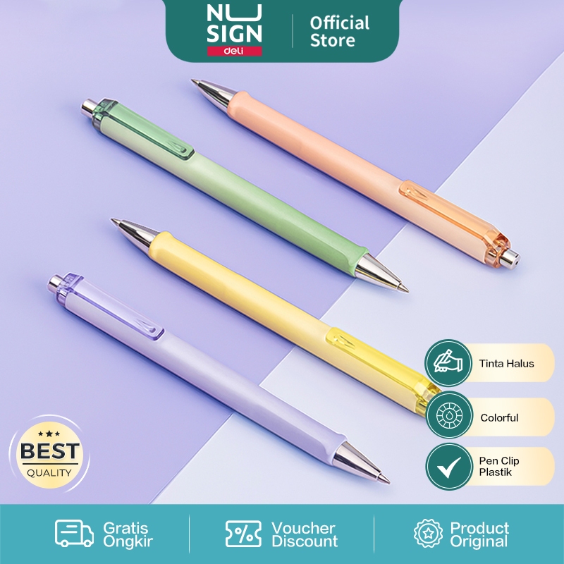 

Nusign Gel Pen / Gel Pen Cetek Tinta Hitam 0.5m Design Pastel NS562