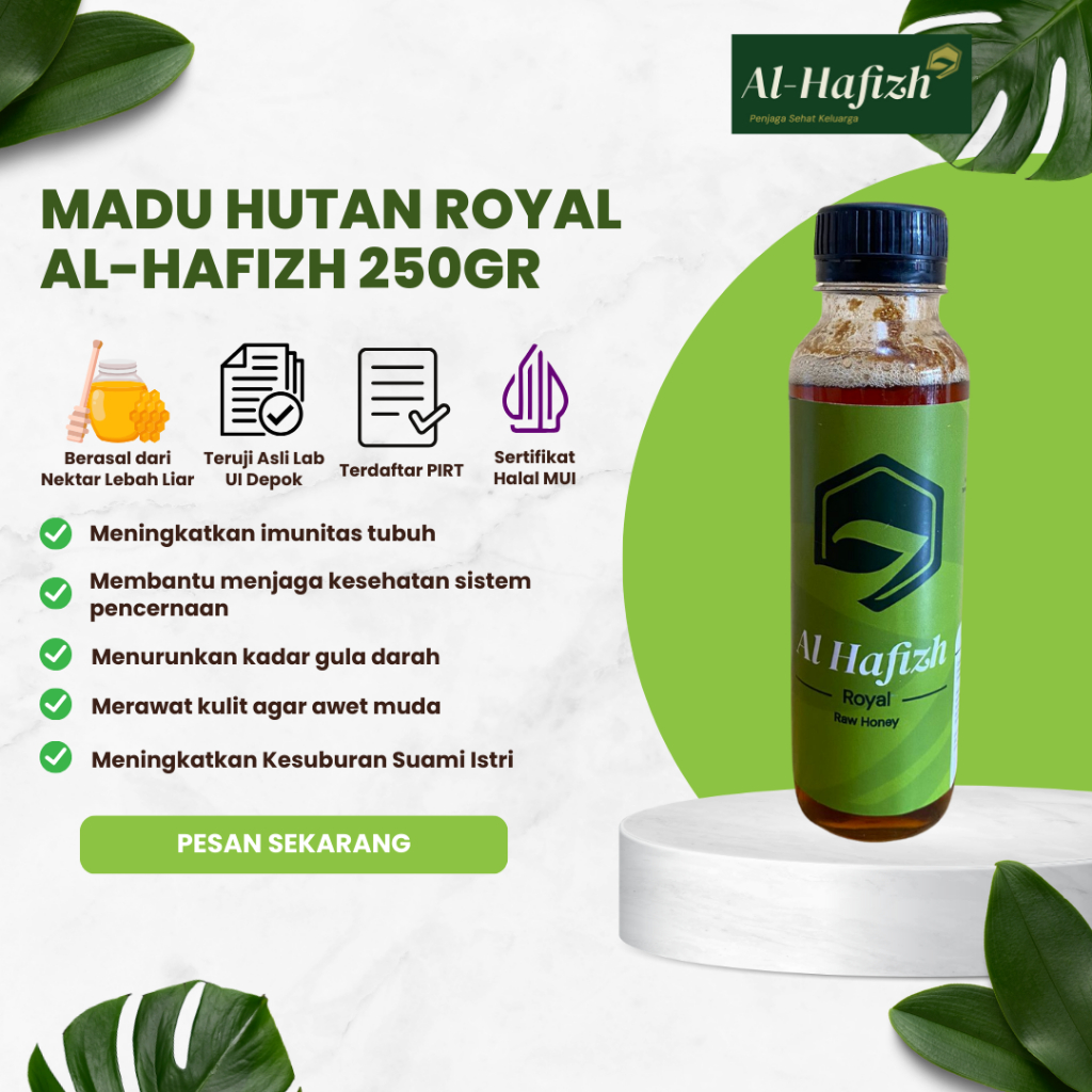 

Madu Hutan Royal Murni Asli Al-Hafizh Kemasan 250 gram - Lulus Uji Lab UI