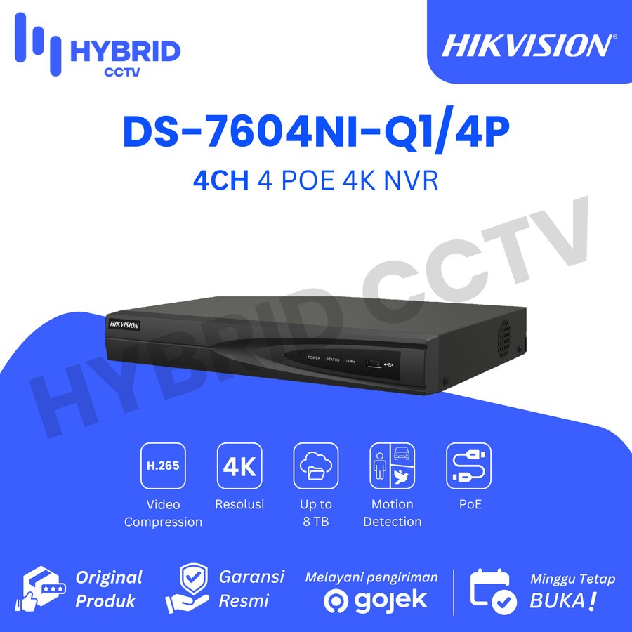 Hikvision DS-7604NI-Q1/4P 4-ch/4K/4 PoE NVR