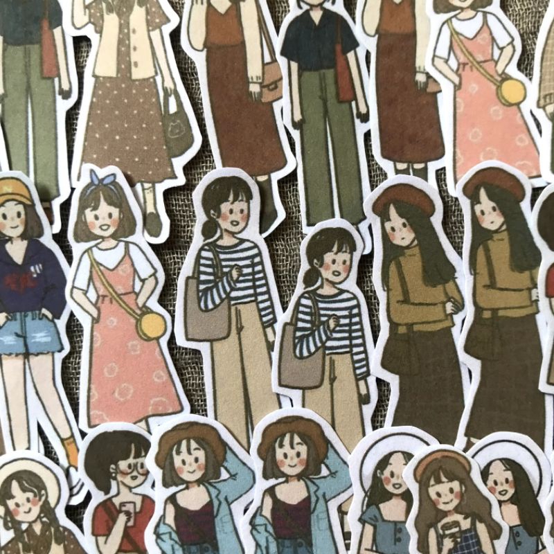 

<girl sticker> sticker deco, sticker , sticker bujo, sticker model, sticker cewek, sticker aestetic, bujo, bullet journal, journal kit, sticker perempuan