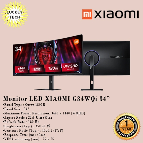 Monitor LED Gaming XIAOMI G34WQi 34"
