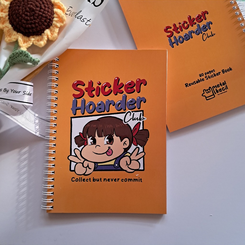 

METAL KECIL Sticker Book OREN | Buku Koleksi Sticker A5 | Reusable Sticker Book 80 Halaman
