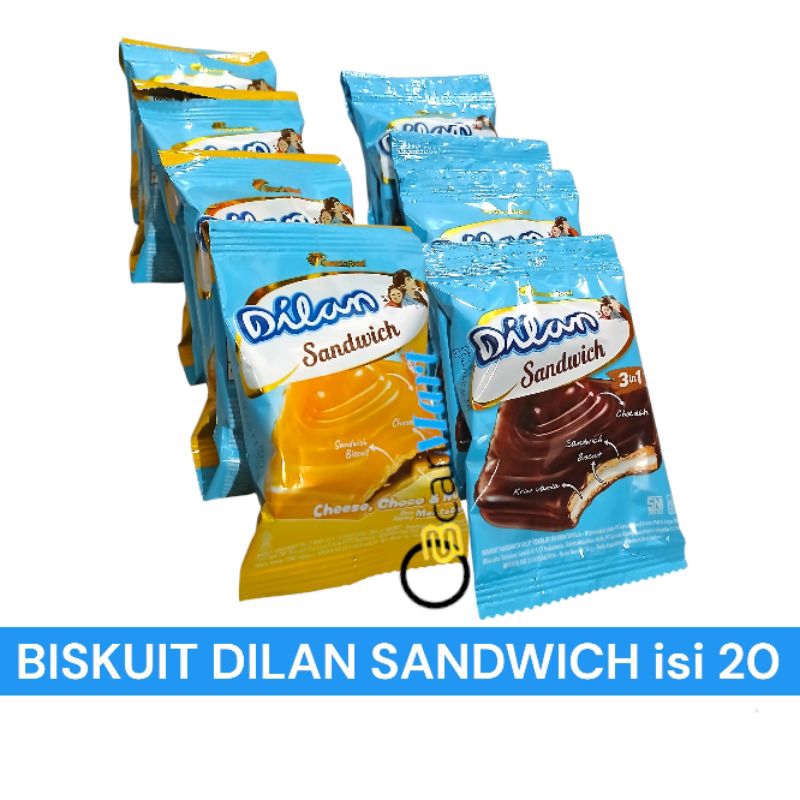 

[Depo] DILAN SANDWICH BISKUIT Cokelat Keju isi 20