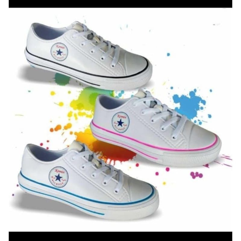 sepatu kets komin size 31-40 sepatu cewek tali warna putih sepatu sneakers komin original