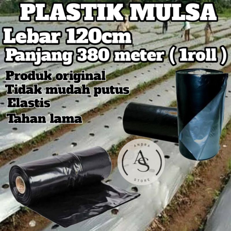 Plastik mulsa lebar 120cm panjang 380 meter ( 1roll )