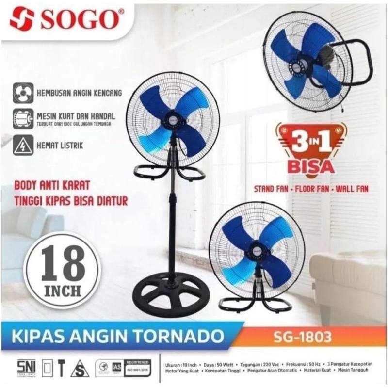 Kipas angin besi Sogo 3in1 18 inch(SG-1803)