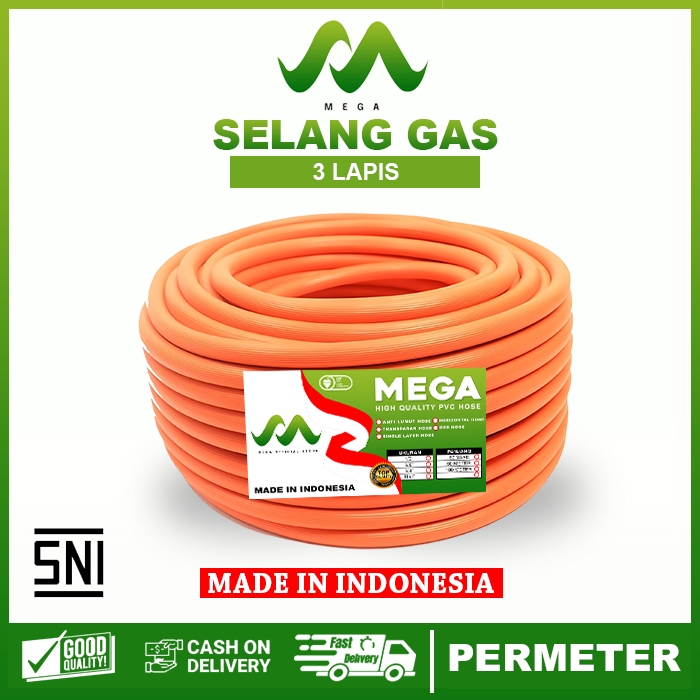 Selang Gas Elpiji Selang Gas 3 Lapis Permeter Selang Gas SNI Anti Gigitan Tikus Anti Bocor High Pres
