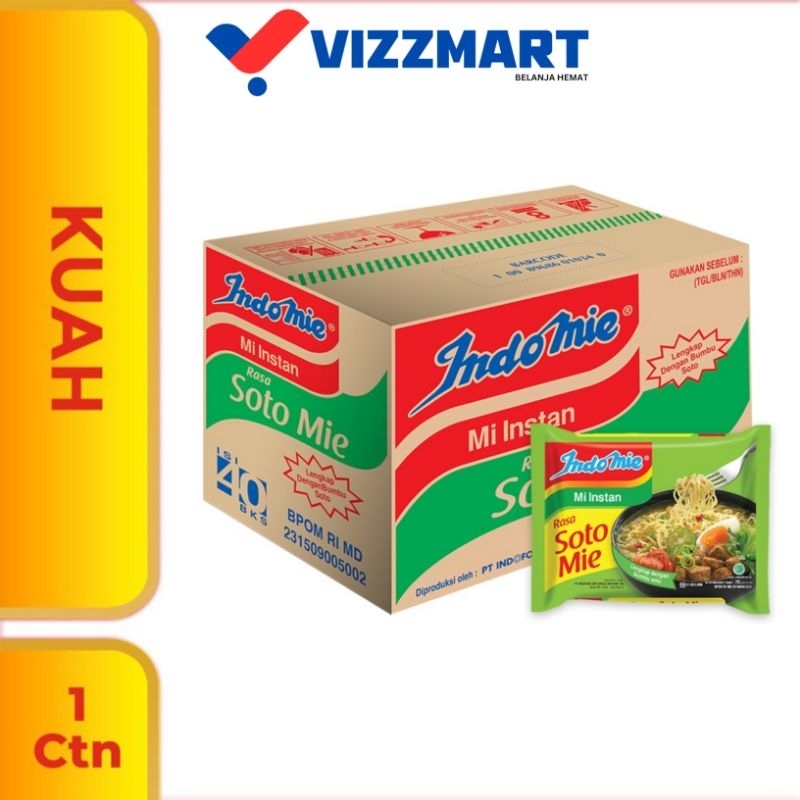 

1 Dus Isi 40 Pcs - Indomie Kuah Soto Mie